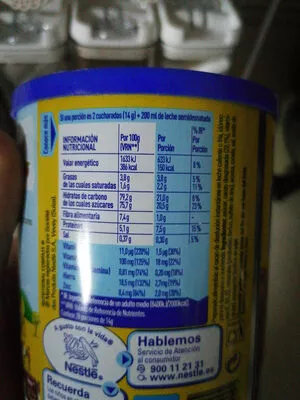 Lista de ingredientes del producto Nesquik Nestlé 400 g