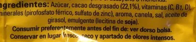 Lista de ingredientes del producto Nesquik Nestlé, Nesquik 1 kg