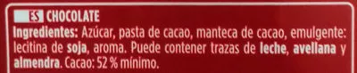 Lista de ingredientes del producto Chocolate puro 52% cacao Valor 300 g