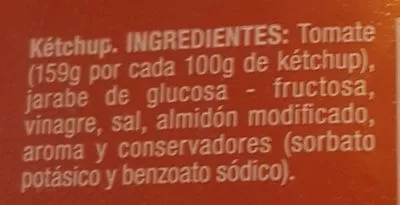 Lista de ingredientes del producto Ketchup original sin gluten Prima 