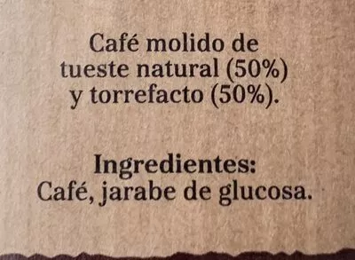 Lista de ingredientes del producto Café molido mezcla intenso mitad natural mitad La Estrella 