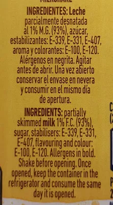 Lista de ingredientes del producto Batido sabor vainilla Pascual 200 ml