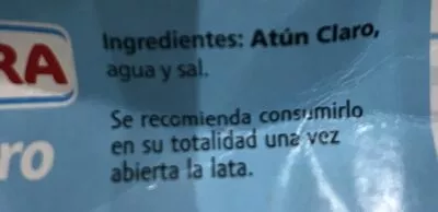 Lista de ingredientes del producto Atún Claro Natural Rianxeira 3 Ud De Rianxeira 