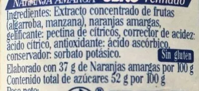 Lista de ingredientes del producto Naranja amarga cero azucar La Vieja Fábrica 290 g