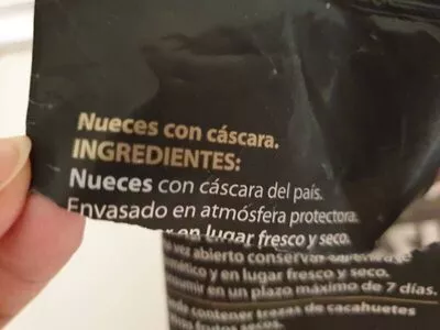 Lista de ingredientes del producto Nueces con cáscara Borges 500g