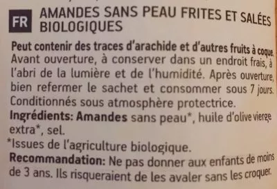 Lista de ingredientes del producto Almendras Saladas Eco Natura Borges 100 gramme