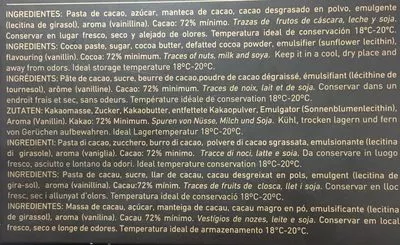 Lista de ingredientes del producto Chocolate extrafino Antiu Xixona 100 g