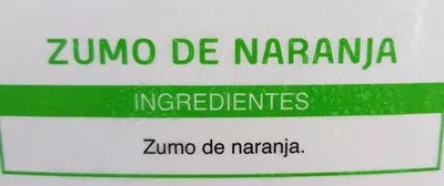 Lista de ingredientes del producto Zumo de naranja Zü Premium 