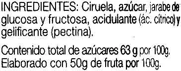 Lista de ingredientes del producto Ciruelas selectas Hero 345 g