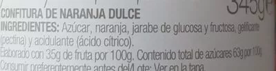 Lista de ingredientes del producto Hero Confitura De Taronja Dolça Hero 