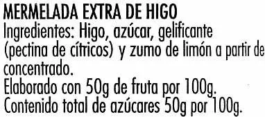 Lista de ingredientes del producto Mermelada de higos "Hero" Temporada Hero 350 g