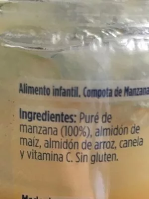 Lista de ingredientes del producto Natur compota de manzana golden Hero 