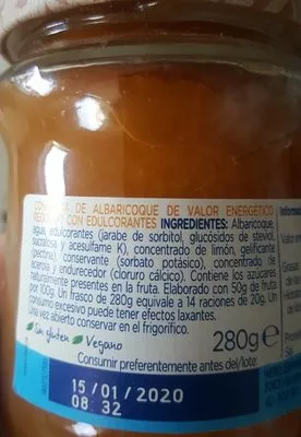 Lista de ingredientes del producto Mermelada albaricoques Hero 