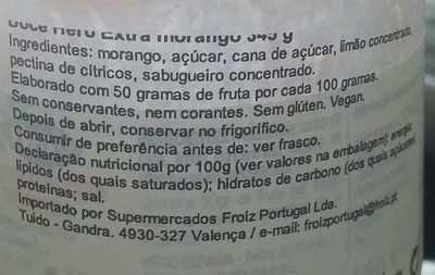 Lista de ingredientes del producto Fresas Hero 345 g