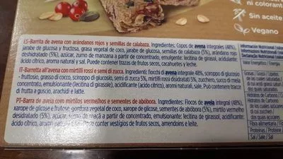 Lista de ingredientes del producto Muesly avena Hero 