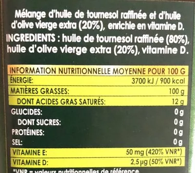 Lista de ingredientes del producto Optima Tramier 1 L