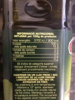 Lista de ingredientes del producto Oli d'oliva Verge extra Borges 