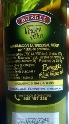 Lista de ingredientes del producto Aceite de oliva virgen extra Borges 