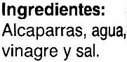 Lista de ingredientes del producto Alcaparras surfines frasco 65 g Delicias 100 g (neto), 65 g (escurrido, 106 ml