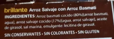 Lista de ingredientes del producto Brillante vasito de arroz salvaje con arroz basmati Brillante 250 g (2 x 125 g)