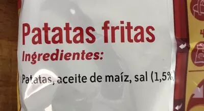 Lista de ingredientes del producto Al Punto De Sal Lay's 250 g