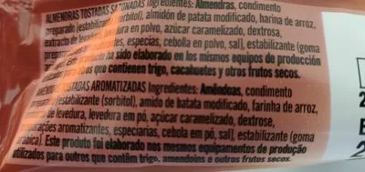 Lista de ingredientes del producto Almendras al horno Matutano 27 g