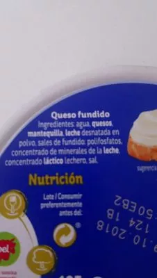 Lista de ingredientes del producto Queso fundido la vaca que rie 