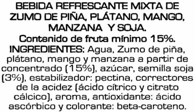 Lista de ingredientes del producto Soy Don Simón multifruta Don Simón 1 l