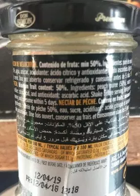 Lista de ingredientes del producto Premium Melocotón Don Simon 