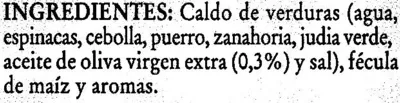 Lista de ingredientes del producto Caldo de verduras Don Simón 1 l