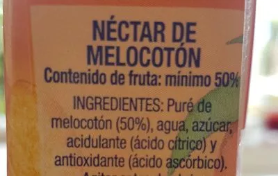 Lista de ingredientes del producto Mélocotón  Néctar de melòcoton  