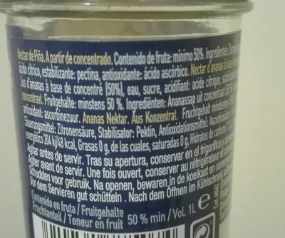 Lista de ingredientes del producto Rostoy piña  