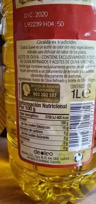 Lista de ingredientes del producto Aceite de oliva suave Giralda 