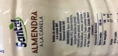 Lista de ingredientes del producto Bebida Almendra a la Canela Santal 1 l