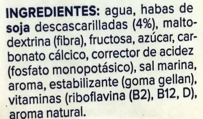 Lista de ingredientes del producto Bebida de soja natural ligera enriquecida con Alpro 1 L