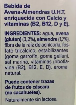 Lista de ingredientes del producto AVENA ALMENDRAS Alpro 