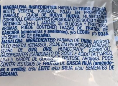 Lista de ingredientes del producto Magdalena Larga Martínez 58 g