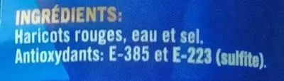 Lista de ingredientes del producto Alubias rojas extra Cidacos 580 g neto, 400 g escurrido, 580 ml