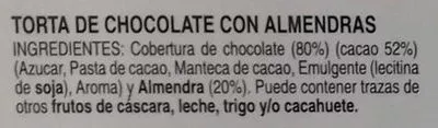 Lista de ingredientes del producto Torta de Chocolate con Almendras El Lobo 200 g