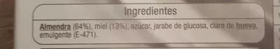 Lista de ingredientes del producto Turrón Blanc Auchan 250 g