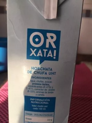 Lista de ingredientes del producto Orxata!  