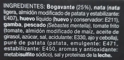 Lista de ingredientes del producto Pastel de Bogavante LOREA Gourmet 170 g