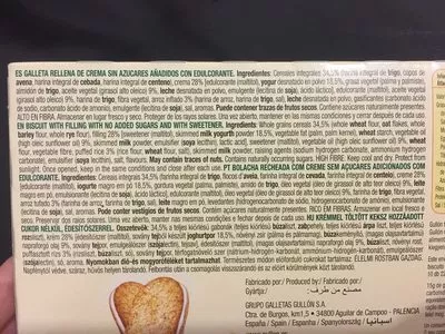 Lista de ingredientes del producto Galletas sandwich sabor yogurt sin azúcares añadidos Gullón 220 g