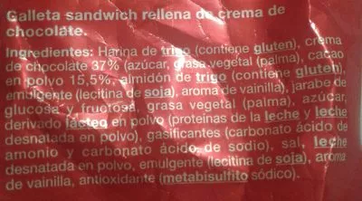 Lista de ingredientes del producto Galletas de chocolate Auchan 