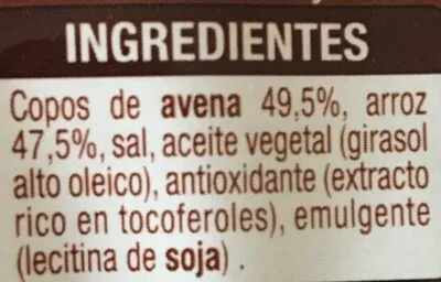 Lista de ingredientes del producto Tortitas de Avena y Arroz Gullón 