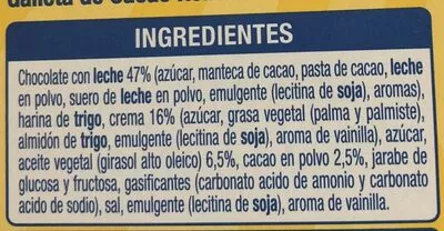 Lista de ingredientes del producto Galleta de cacao Gullón 252 g