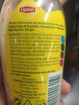 Lista de ingredientes del producto Lipton tropical Lipton 