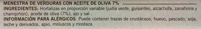 Lista de ingredientes del producto Menestra de Verduras Carretilla 300 g