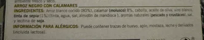 Lista de ingredientes del producto Arroz negro con calamares Carretilla 