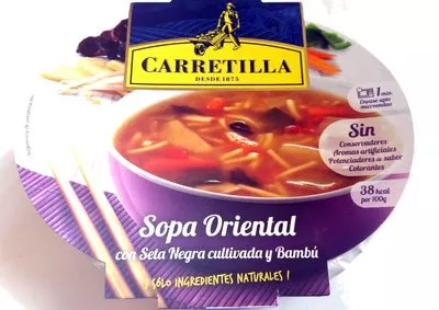 Lista de ingredientes del producto Sopa oriental con seta negra y bambú Carretilla 